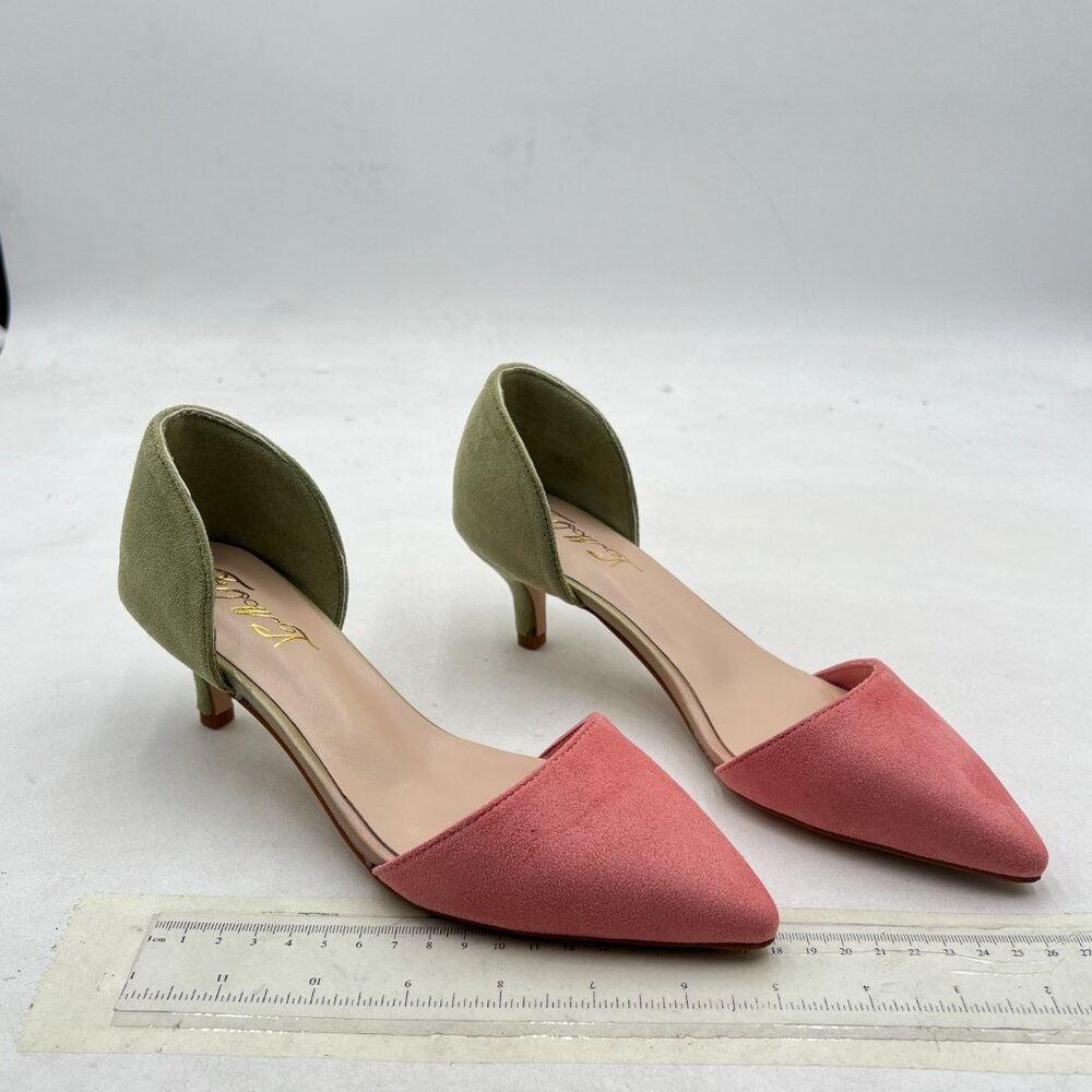 Pink and Green Women's Heels RUNS BIG - Picture 4 of 8